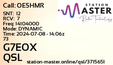 QSL Card for G7EOX QSO with OE5HMR