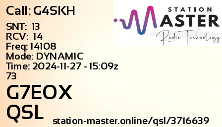 QSL Card for G7EOX QSO with G4SKH