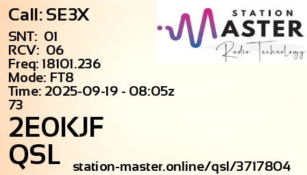QSL Card for 2E0KJF QSO with SE3X