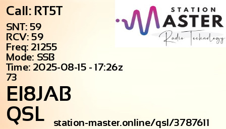 QSL Card for EI8JAB QSO with RT5T