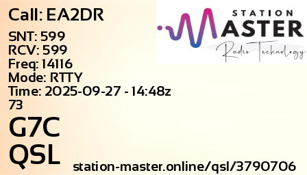 QSL Card for G7C QSO with EA2DR