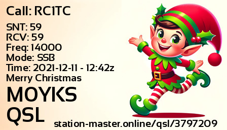 QSL Card for M0YKS QSO with RC1TC