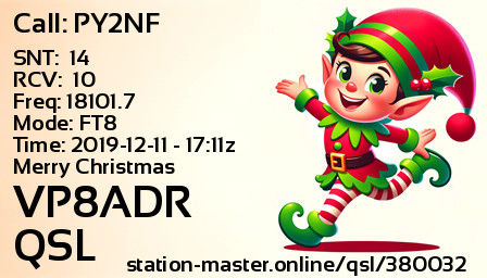 QSL Card for VP8ADR QSO with PY2NF