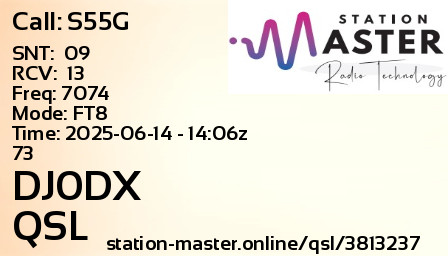 QSL Card for DJ0DX QSO with S55G