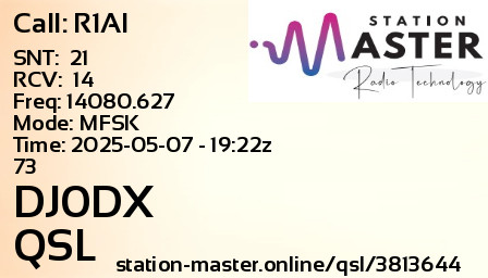 QSL Card for DJ0DX QSO with R1AI