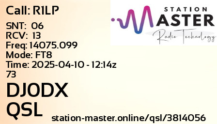 QSL Card for DJ0DX QSO with R1LP