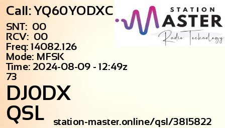 QSL Card for DJ0DX QSO with YQ60YODXC