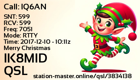 QSL Card for IK8MID QSO with IQ6AN
