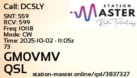 QSL Card for GM0VMV QSO with DC5LY