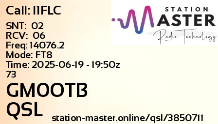 QSL Card for GM0OTB QSO with I1FLC