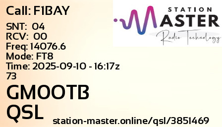 QSL Card for GM0OTB QSO with F1BAY
