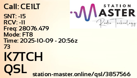 QSL Card for K7TCH QSO with CE1LT