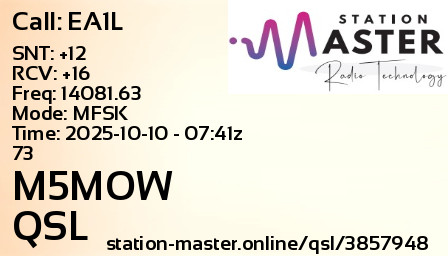 QSL Card for M5MOW QSO with EA1L