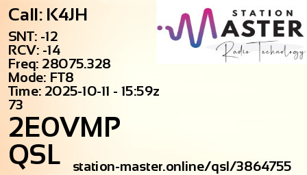 QSL Card for 2E0VMP QSO with K4JH