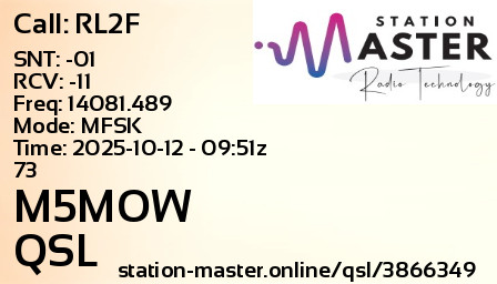 QSL Card for M5MOW QSO with RL2F