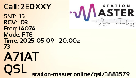 QSL Card for A71AT QSO with 2E0XXY