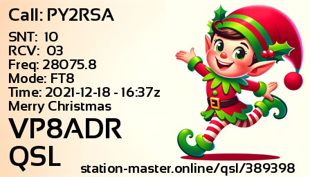 QSL Card for VP8ADR QSO with PY2RSA