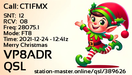 QSL Card for VP8ADR QSO with CT1FMX