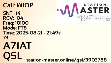 QSL Card for A71AT QSO with W1OP