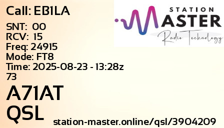 QSL Card for A71AT QSO with EB1LA