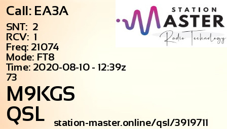QSL Card for M9KGS QSO with EA3A