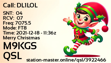 QSL Card for M9KGS QSO with DL1LOL
