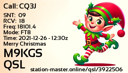 QSL Card for M9KGS QSO with CQ3J