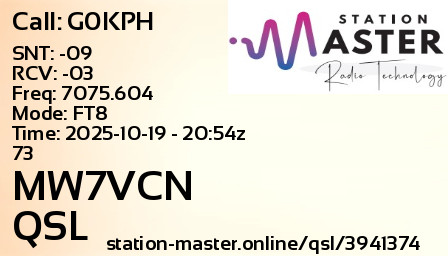 QSL Card for MW7VCN QSO with G0KPH
