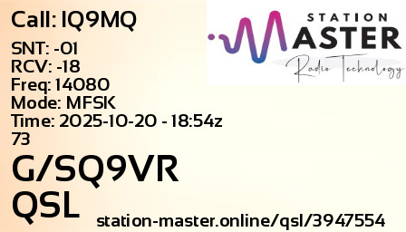 QSL Card for G/SQ9VR QSO with IQ9MQ