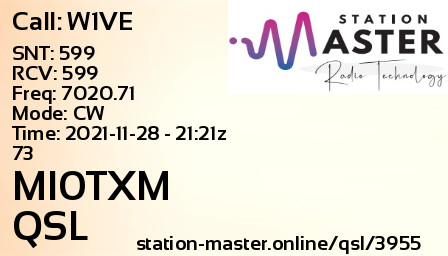 QSL Card for MI0TXM QSO with W1VE
