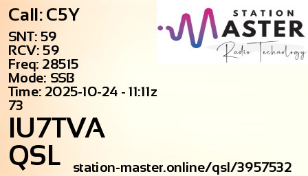QSL Card for IU7TVA QSO with C5Y
