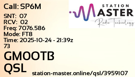 QSL Card for GM0OTB QSO with SP6M