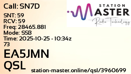 QSL Card for EA5JMN QSO with SN7D