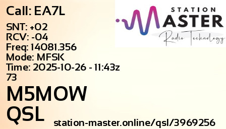 QSL Card for M5MOW QSO with EA7L