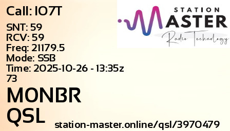 QSL Card for M0NBR QSO with IO7T