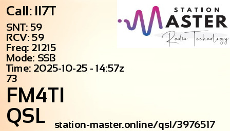 QSL Card for FM4TI QSO with II7T