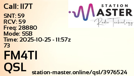 QSL Card for FM4TI QSO with II7T
