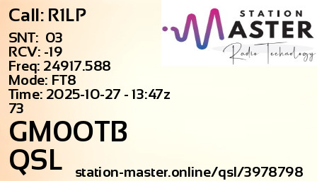 QSL Card for GM0OTB QSO with R1LP