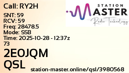 QSL Card for 2E0JQM QSO with RY2H