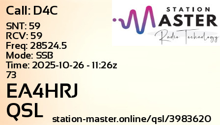 QSL Card for EA4HRJ QSO with D4C