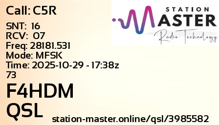 QSL Card for F4HDM QSO with C5R