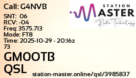 QSL Card for GM0OTB QSO with G4NVB