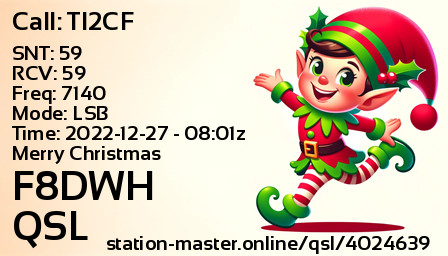 QSL Card for F8DWH QSO with TI2CF