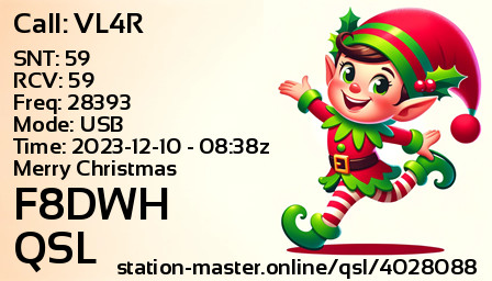 QSL Card for F8DWH QSO with VL4R