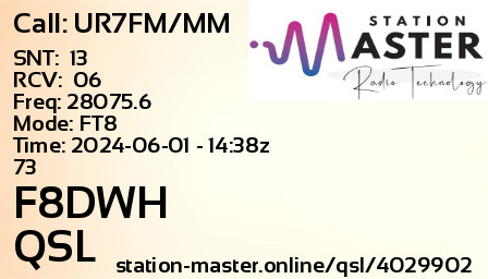 QSL Card for F8DWH QSO with UR7FM/MM