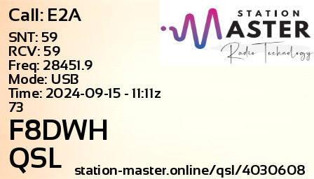 QSL Card for F8DWH QSO with E2A