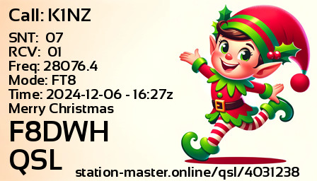 QSL Card for F8DWH QSO with K1NZ
