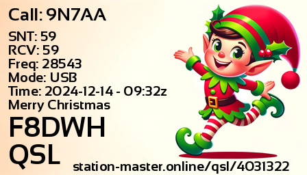 QSL Card for F8DWH QSO with 9N7AA