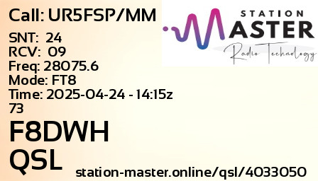 QSL Card for F8DWH QSO with UR5FSP/MM