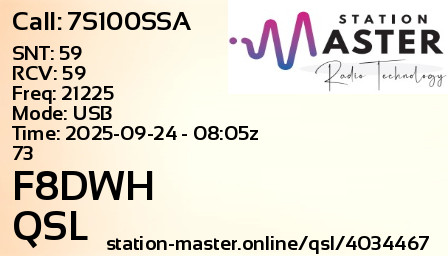 QSL Card for F8DWH QSO with 7S100SSA